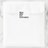 ECHTE MANNEN ETEN CUPCAKES RONDE STICKER (Tas)