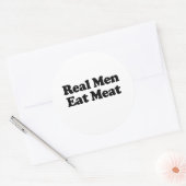 Echte Mannen Eten Vlees Ronde Sticker (Envelop)