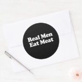 Echte mannen eten vlees ronde sticker (Envelop)