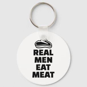 Echte mannen eten vlees sleutelhanger
