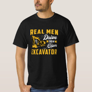 Echte Mannen: Excavator Construction Worker T-shirt