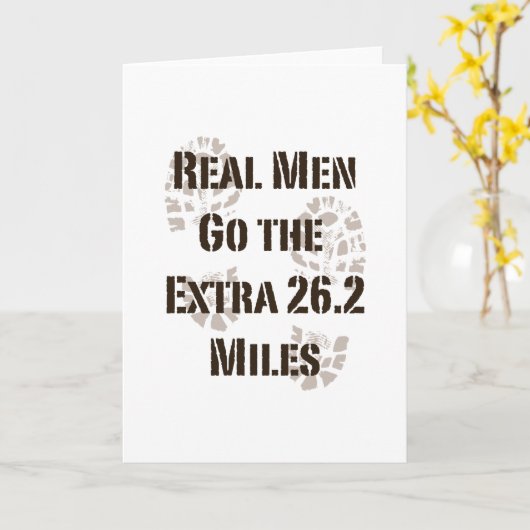 Echte Mannen gaan het extra 26,2 kilometer Wenskaa Kaart (Gele Bloem)