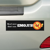 Echte Mannen gebruiken geen emoji Bumpersticker (Op auto)