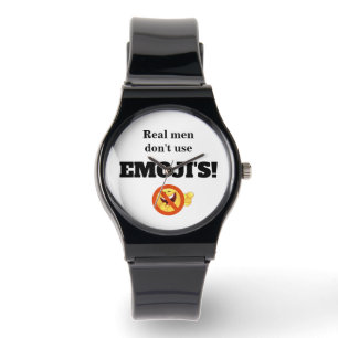 Echte Mannen gebruiken geen emoji Horloge