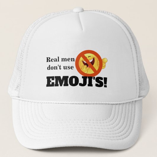 Echte Mannen gebruiken geen emoji Trucker Pet (Voorkant)