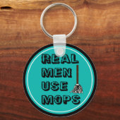 echte mannen gebruiken mops sleutelhanger (Voorkant)