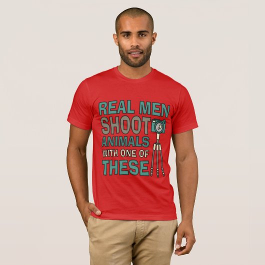 Echte Mannen grappige fotograaf T-shirt (Voorkant volledig)