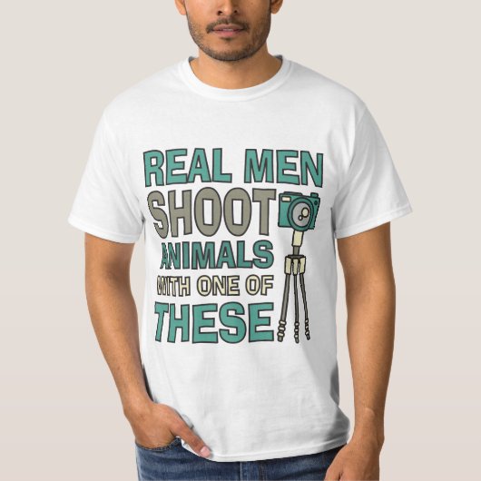 Echte Mannen grappige fotograaf T-shirt (Voorkant)