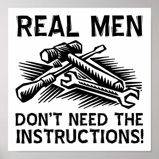 Echte Mannen Grappige Poster (Voorkant)