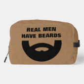 Echte mannen hebben baarden grappige bruine toilet toilettasje (Achterkant)