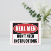Echte Mannen hebben geen Instructies nodig Briefkaart (Staand voorkant)
