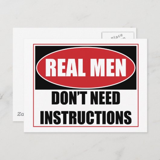 Echte Mannen hebben geen Instructies nodig Briefkaart (Voorkant / Achterkant)