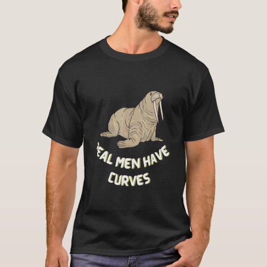 Echte Mannen hebben rondingen Pap Design T-shirt (Voorkant)