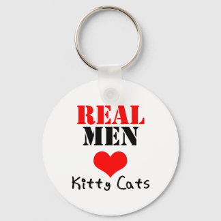 Echte Mannen Houden (Liefde) van Katten Sleutelhanger