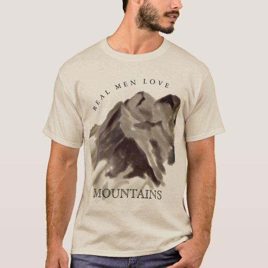 Echte Mannen houden van bergen  T-shirt (Voorkant)