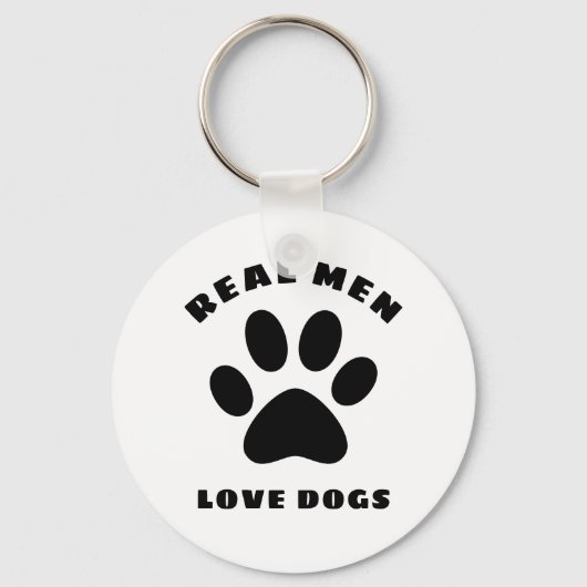 Echte mannen houden van honden Aangepaste tekst Ge Sleutelhanger (Voorkant)