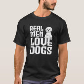Echte Mannen houden van honden en puppy Funny Cart T-shirt (Voorkant)