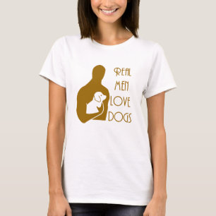 echte mannen houden van honden t-shirt