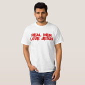 Echte Mannen houden van Jezus, Christelijke pap T- T-shirt (Voorkant volledig)