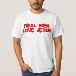 Echte Mannen houden van Jezus, Christelijke pap T- T-shirt