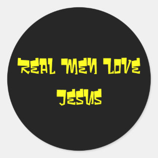 Echte Mannen houden van Jezus Ronde Sticker