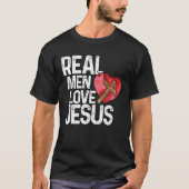Echte Mannen houden van Jezus T-shirt (Voorkant)