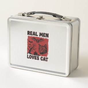 Echte mannen houden van kat Halloween vintage kat