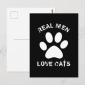 Echte mannen houden van katten aangepaste tekst ge briefkaart (Voorkant / Achterkant)