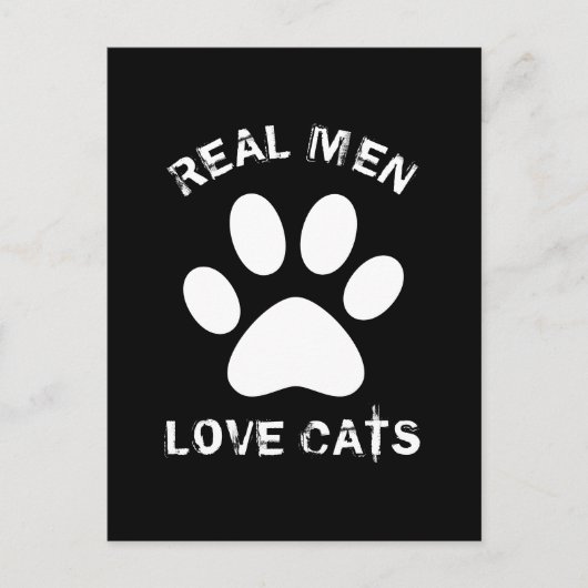 Echte mannen houden van katten aangepaste tekst ge briefkaart (Voorkant)