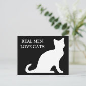 Echte mannen houden van katten ansichtkaarten briefkaart (Staand voorkant)