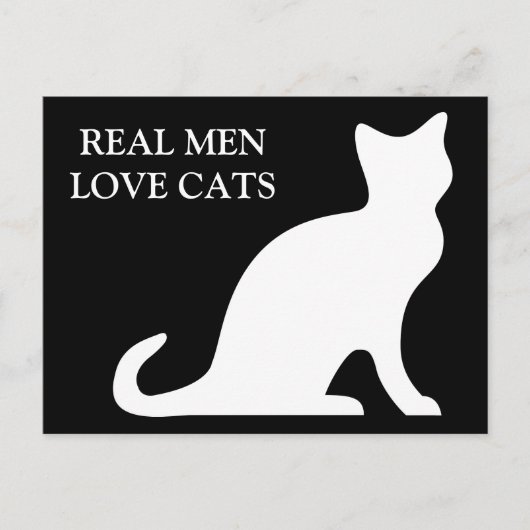 Echte mannen houden van katten ansichtkaarten briefkaart (Voorkant)