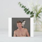 Echte mannen houden van katten briefkaart (Staand voorkant)