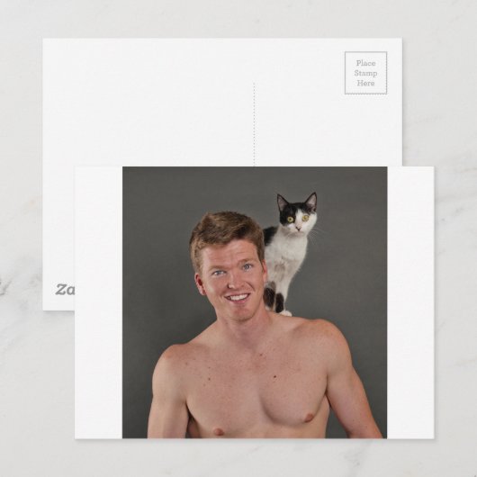Echte mannen houden van katten briefkaart (Voorkant / Achterkant)