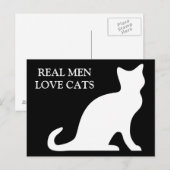 Echte mannen houden van katten briefkaarten (Voorkant / Achterkant)