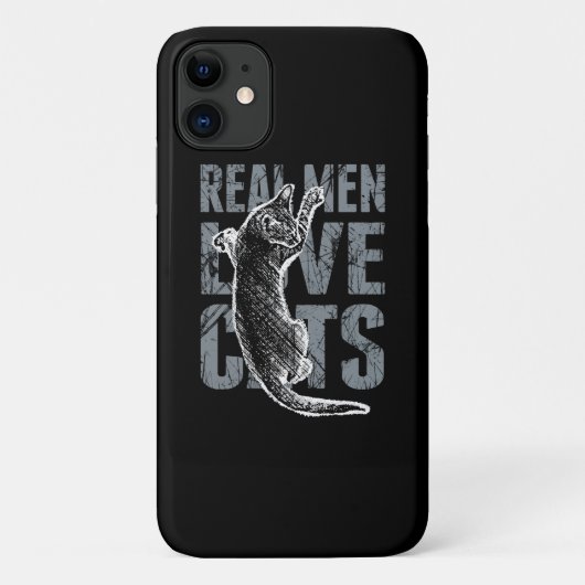 Echte Mannen houden van katten en grillige stijl Case-Mate iPhone Case (Achterkant)