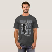 Echte Mannen houden van katten en grillige stijl T-shirt (Voorkant volledig)