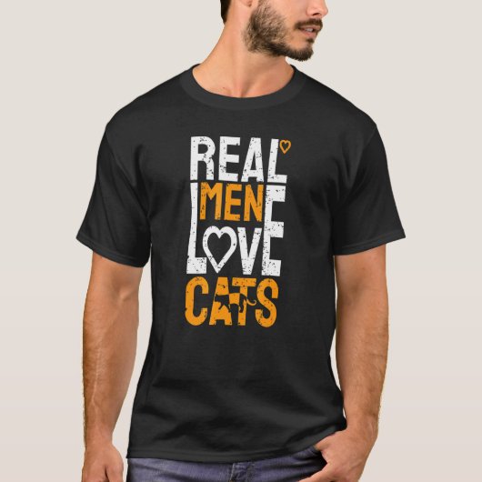 Echte mannen houden van katten Geweldige kattenvad T-shirt (Voorkant)