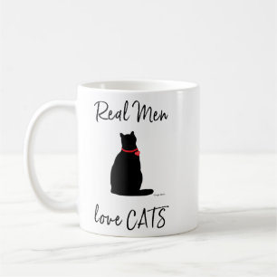 Echte Mannen houden van katten. Grafisch, Rol wit Koffiemok