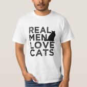 Echte Mannen houden van katten grappig mannen shir T-shirt (Voorkant)