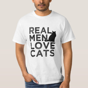 Echte Mannen houden van katten grappig mannen shir T-shirt