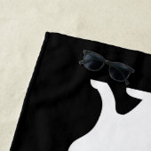 Echte mannen houden van katten grappig zwart en wi strandlaken (In situ)