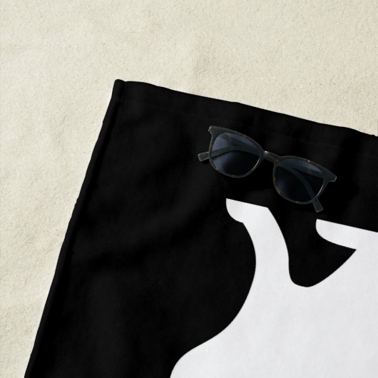 Echte mannen houden van katten grappig zwart en wi strandlaken (In situ)