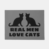 Echte mannen houden van katten grappige deurmat vo (Voorkant)