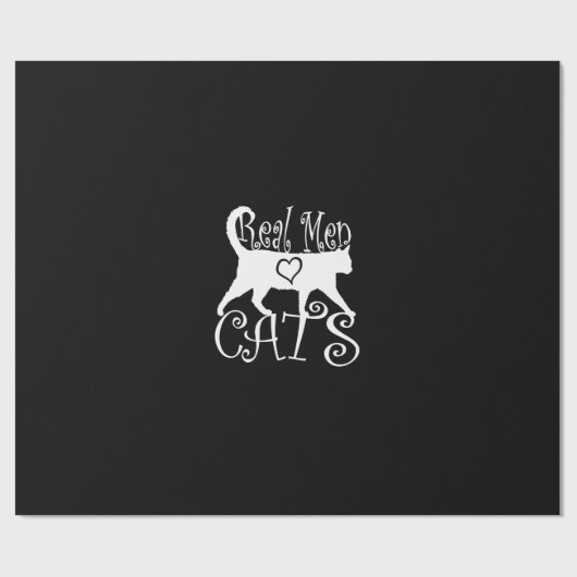 Echte Mannen houden van katten in stijl Cadeaupapier (Vlak)