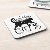 Echte mannen houden van katten in stijlvol design onderzetter (Linkerzijde)