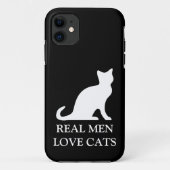 Echte mannen houden van katten iPhone case (Achterkant)