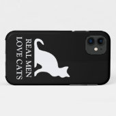 Echte mannen houden van katten iPhone case (Achterkant (horizontaal))