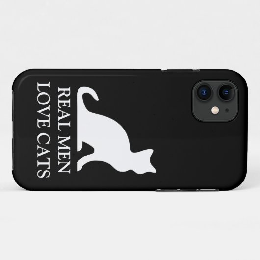 Echte mannen houden van katten iPhone case (Achterkant (horizontaal))