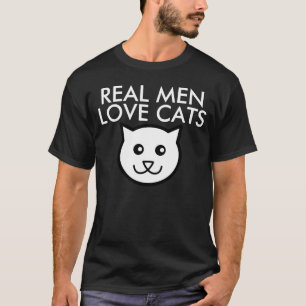 Echte mannen houden van katten, jongens katten t-s t-shirt