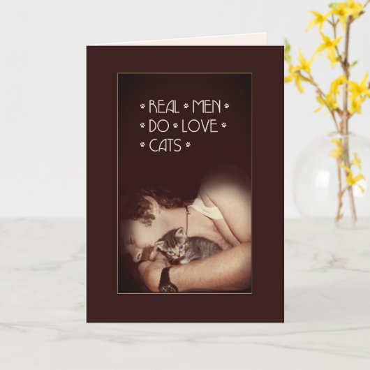 Echte Mannen houden van katten 😻 kaarten (Gele Bloem)